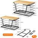 2-Pack Trash Bag Holder - Extra Large Garbage Bag Holder with Stackable Bamboo Top, Adjustable Hooks for Cabinet Door - Organizers in Kitchen/Pantry/Laundry Room