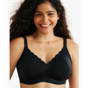 Momcozy Wireless Seamless Bras for Women, Ultra-Comfort Everyday T-Shirt Bras, Breathable Maternity Bras with Scallop Edges, L