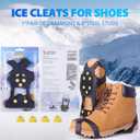 Sfee Ice Cleats for Boots Shoes, Snow Grips Cleats for Ice and Snow Anti-Slip Rubber Traction Cleats for Walking on Snow and Ice 10 Steel Studs Crampons for Hiking, Walking, Climbing, Jogging, Size: Small(Women(5-7)/Men(3-5) for Child