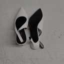 Elisabet Tang Women's Elegant Black Patent Leather Slingback Heels - Pointed Toe Mid Heel Pumps
 9.5