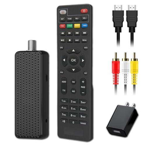 Mini Digital Converter Box for TV,1080P Digital TV Tuner Box with HDMI Output,3RCA Output,Recording and Playback,USB Multimedia Player,ATSC Tuner with HDMI&3RCA Cables,2in1 Remote Control Included