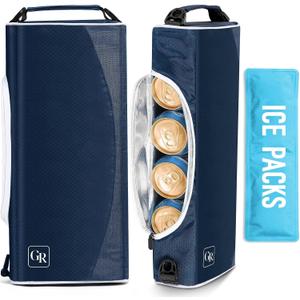 Golf Cooler Bag with Ice Packs - Golf Gifts for Men Fits in Golf Bags Golf Accessories Fathers Day Dad Gifts from Daughter Son Wife - Keeps 6 Beer Cans or 2 Wine Bottles Cold for Hours