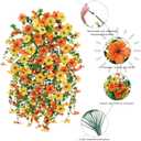 HyeFlora Artificial Flowers for Outdoors Decoration, 2Pcs Fake Hanging Spring Decor, Yellow and Orange Realistic Plants, UV & Fading Resistant Silk Flower for Porch Patio Balcony Planter Yard