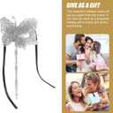 NUOBESTY Full Masquerade Mask with Stick Venetian Halloween Costume Mask Mardi Gras Mask for Womens Cosplay(Silver) Dancing Party Masks