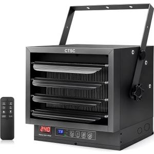 CTSC 8500W Garage Heater Electric, 240v Hardwired Fan-Forced Electric Garage Heater with Digital Thermostat, Remote Control and Timer, ECO Function, Ideal for Workshop, ETL Listed Garage Heater