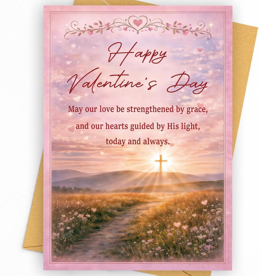 3 x Christian Happy Valentines Day Card Gifts Decorations for Him Her Men Women Husband Wife Boyfriend Girlfriend, Valentine's Day Cards Gift Decor Ideas Unique Sweetheart Romantic Funny