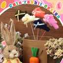 10 Pcs 6.5 ft Easter Bunny Picks Decorations Foam Running Rabbits Artificial Colorful Spring Decorative Sticks for Vase Tree Home Window Lawn Fireplace Holiday Party Easter Decor Gift