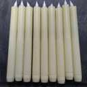 12 Pcs Flameless Taper Candles with Remote Timer Dimmer, 9.6 inches Ivory Plastic LED Candlesticks, Battery Operated Led Warm Light Window Candles, for Wedding Home Christmas Decoration