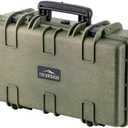 Monoprice Weatherproof Hard Case - 22in x 14in x 8in, OD Green with Customizable Foam, Shockproof, IP67 (20.3 Liter)