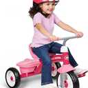 Radio Flyer Pink Rider Trike, for Ages 2.5-5, Adjustable Seat, Steel Construction, Quiet Ride Wheels, Covered Storage Bin, Comfort Grip Handlebars, Easy Carry Seat Handle, Tricycle for Toddlers