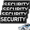 Skyygemm 4 Pcs Security Car Magnetic Signs Reflective Security Heavy Duty Signs for Vehicles Magnetic Truck Waterproof Officers Decals for Patrol(Black with White Border)