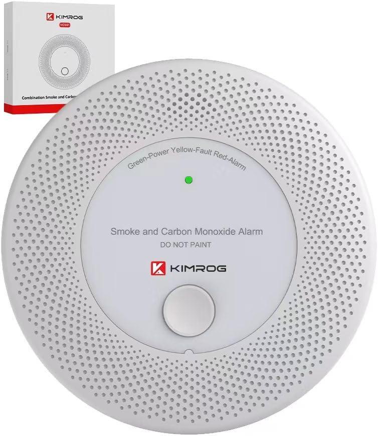 10-Year Sealed Battery 2-in-1 Smoke & Carbon Monoxide Detector Alarm | CO & Smoke Alarm Detector with LED Warning Light Indicators & V-0 Flame-Retardant Housing(1-Pack)
