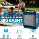 ION Block Rocker - Portable Bluetooth Outdoor Party Speaker with Karaoke Microphone, Battery, 4 Speakers, Radio, USB Port, App, Water-Resistant, 120W