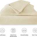 Love's cabin Quilts for Queen Bed Camel Bedspreads Bedding Set - Summer Lightweight Bedspread Comforter - Wave Pattern Bedding Coverlet for All Season - 3 Pieces (1 Quilt, 2 Pillow Shams)