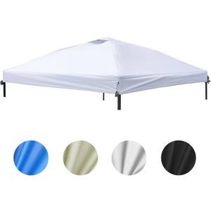 D&ONEHOS 10x10 Canopy Replacement Top, Waterproof Sunshade Canopy Tent Top Roof Cover for Outdoor Garden Patio Pavilion Sunshade with Silver Coated (Top Only, 120“x120”, White), RCT-1010