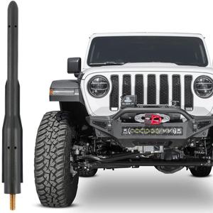 BASIKER Antenna for Jeep Wrangler Sport Rubicon JL 4xe Willys Mojave JK JT Gladiator 2007-2025 2026, Short Jeep Wrangler Accessories Antenna Replacement Upgrade for Car Radio AM FM Reception (Black - Compatible with Jeep Wrangler)