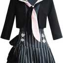 TMSREBU Akiyama Mizuki Cosplay Costume Outfit Stage Performance Dress Halloween Uniform Full Set Suit (XL)