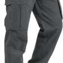 Mens Cargo Joggers Stretch Casual Sweatpants Elastic Waist Drawstring Tapered Pants for Men Hiking Pants with 5 Pockets Dark Gray, 3XL (Black, XXXL)
