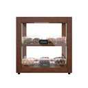 KoolMore 15 in. Dark Wood Countertop Open Back Dry Bakery Display Case, Pastry, Cake and Bread Display with Tempered Glass