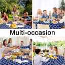 Smiry Square Tablecloth, Waterproof Vinyl Tablecloths with Flannel Backing for Square Tables, Wipeable Spillproof Plastic Tablecloth for Dining, Camping, Indoor and Outdoor (60"x60", Navy)
