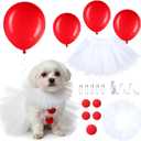 Dog Clown Costume Scary Dog Halloween Costume Pet Clown Halloween Cosplay for Small Medium Dogs Cats Adjustable Funny Party Cosplay with Balloons for Themed Parties Decor