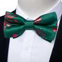 DiBanGu Mens Christmas Vest and Bow Tie Set Festival Christmas Snowflake Suit Vest for XmasNew Year Party Formal (Small, Green Red Snowflake)