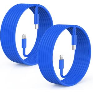 2Pack Blue Fast Charger Cable 10ft [Apple MFi Certified], USB Type C to Lightning Cable 10 Foot for Apple iPhone 14 13 12 Pro XR XS Max X 8 Plus (10 feet)