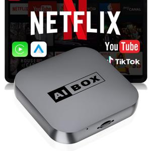 Wireless CarPlay/Android Auto Adapter with Netflix & YouTube, Upgraded Car Play Wireless Adapter for iPhone 8+& Android 11.0+, Plug & Play Dongle for Car, Smart AI Box Only for Cars with Wired CarPlay