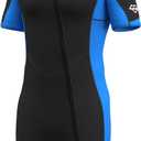 Hevto Men Wetsuit Shorty 2mm Neoprene Short Wet Suit for Surfing Diving Swimming Snorkeling Paddle Boarding (Large, M1S-Front Zip-Blue)