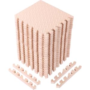 Arrowbash 12x12x1 Inch EVA Thick Interlocking Foam Floor Tiles Puzzle Exercise Mat Foam Mats for Home Gym Pets(Beige,20)