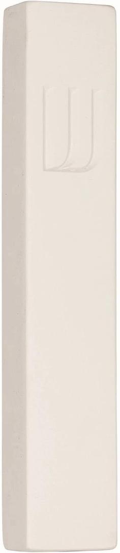 A&S Mezuzot Modern Concrete Mezuzah Case with Scroll, Easy Peel and Stick Mezuza (Ivory+ Engraved Shin, 7 Inches)