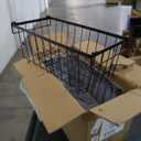 iSPECLE Freezer Organizer Bins - Fits 7 Cu.Ft Chest Freezer, 4 Pack Stackable Wire Baskets(14.7" Length), Heavy Duty Coated Deep Freezer Organizer, Rust Resistant for Frozen Food Sorting, Black