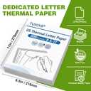 TUXIYA 500 Sheets Thermal Printer Paper 8.5 x 11 Inch,BPA free Advanced Thermal Printing, US Letter Size Thermal Paper Compatible Most Portable Printers