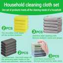 2 x Stainless Steel Wipes Set - 10-Pack Reusable Microfiber Cleaning Cloths for Windows, Kitchen, and Home - Scratch-Safe for Dishes, Glass, Mirrors, Stove, Furniture Surfaces