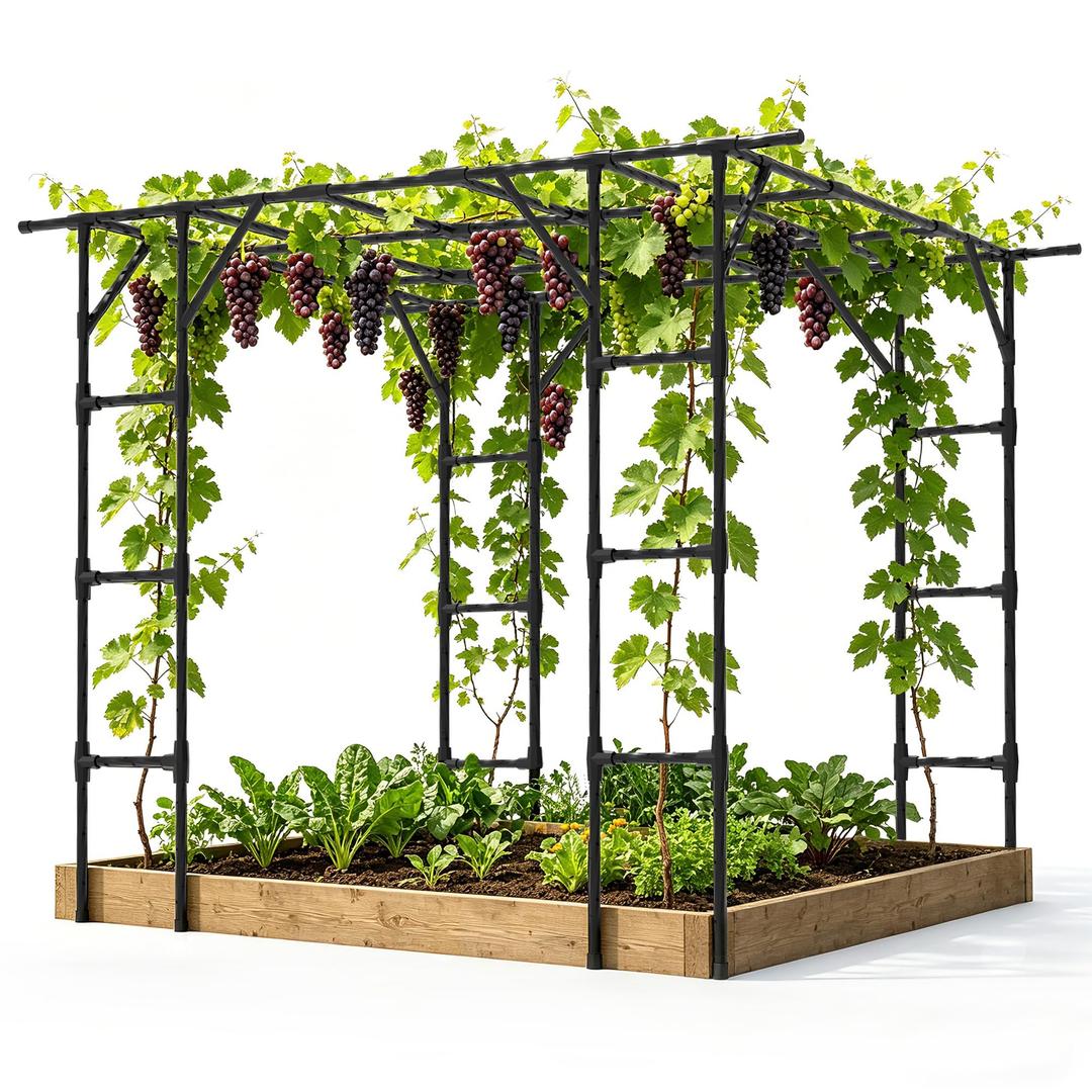 Grape Vine Trellis,Heavy Duty Metal Plant Support Trellis-113L*81W*96H in