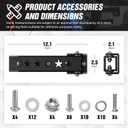 YZONA Heavy Duty Reinforced Tailgate Hinge Set Compatible with 2007-2018 Jeep Wrangler JK JKU Unlimited 2 PCS Steel Rear Door Hinges Tail Gate Hinge Bracket for 2/4 Door (Black)