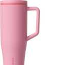 KISSKIND 40 oz Tumbler with Handle and Hidden Straw | 100% Leakproof Insulated Tumbler with Lid and Straw | Stainless Steel Water Bottle | Cup Holder Friendly Base