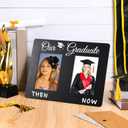 Vercraft 2026 Graduation Then Picture Frame Gifts Holds 4x6 Inch Black Class of 2026 Grad Photos Wood Photo Album for High School College