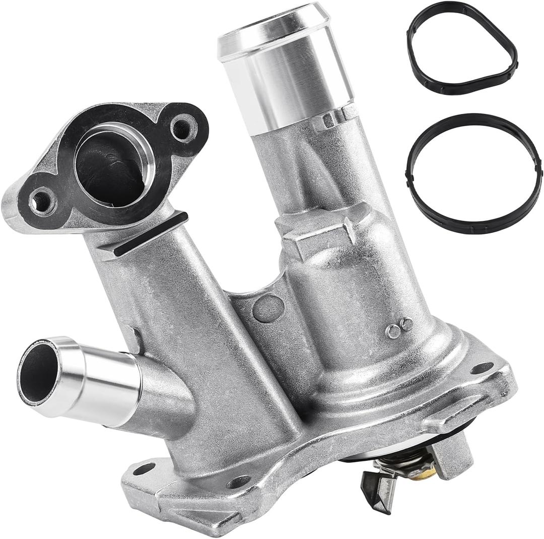 WMPHE Aluminium Engine Coolant Thermostat Housing Compatible with 2013-2016 Ford Escape 2014-2016 Transit Connect 2014-2019 Fiesta 2014 Fusion, Replacement for BM5Z8592C BM5Z-8592-C