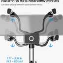 Quyee Rear View Mirror Phone Holder for Your car, Aluminum Alloy Cell Phone Mount Fit for iPhone Android Samsung and All Smartphones