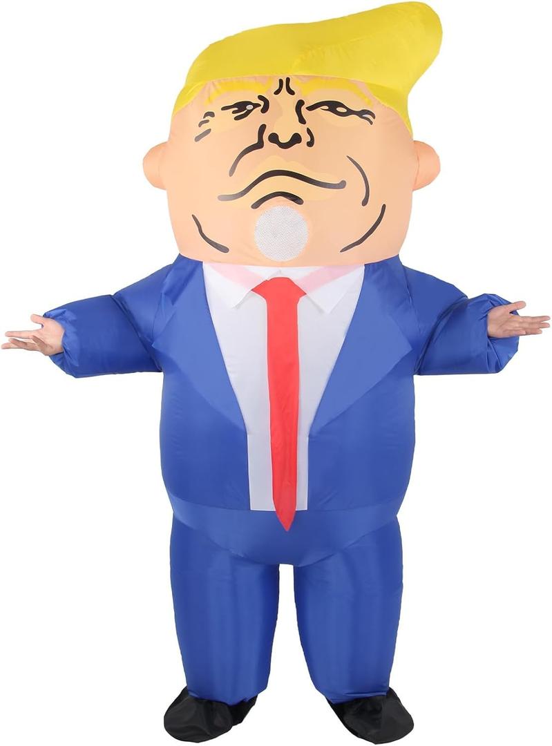 Inflatable Costumes for Adult Funny Costume Halloween Holiday President Blow Up Outfit Full Body, Fits Adults From 63 to 78 inches Tall