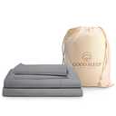 Good Sleep 100% Cotton King Size Sheets Set - 4 Pc, Deep Pocket, Fits Upto 16 Inch, Soft & Breathable Sateen Weave Luxury King Size - Light Grey