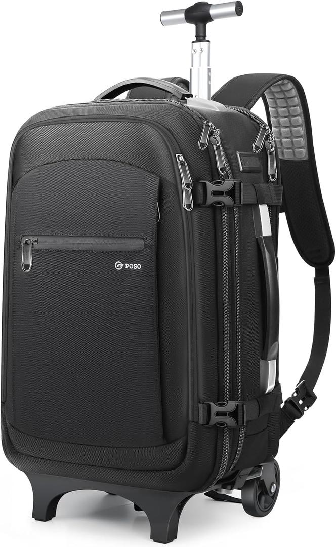 Vacuum Backpack Travel with Pump - 60L Expandable Airback Backpack w/Detachable Wheels, Vacuum Seal Compression Easyvacpack for Traveler Graduate, Water Resistant Carry-On Luggage, TSA Lock - Black