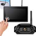 RV Backup Camera System Wireless 7" 1080P Touch Screen DVR Rear View Camera Compatible with Furrion Pre-Wired Plug, IP69K Waterproof Night Vision Camera and for RV Trailer Truck Camper, A11