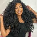 8 Packs Curly Crochet Hair 24 Inch GOGO Curl Crochet Hair for Black Women Long Deep Water Wave Beach Curl Pre looped Synthetic Bohemian Crochet Braids Braiding Hair Extensions(24 Inch, 1B)