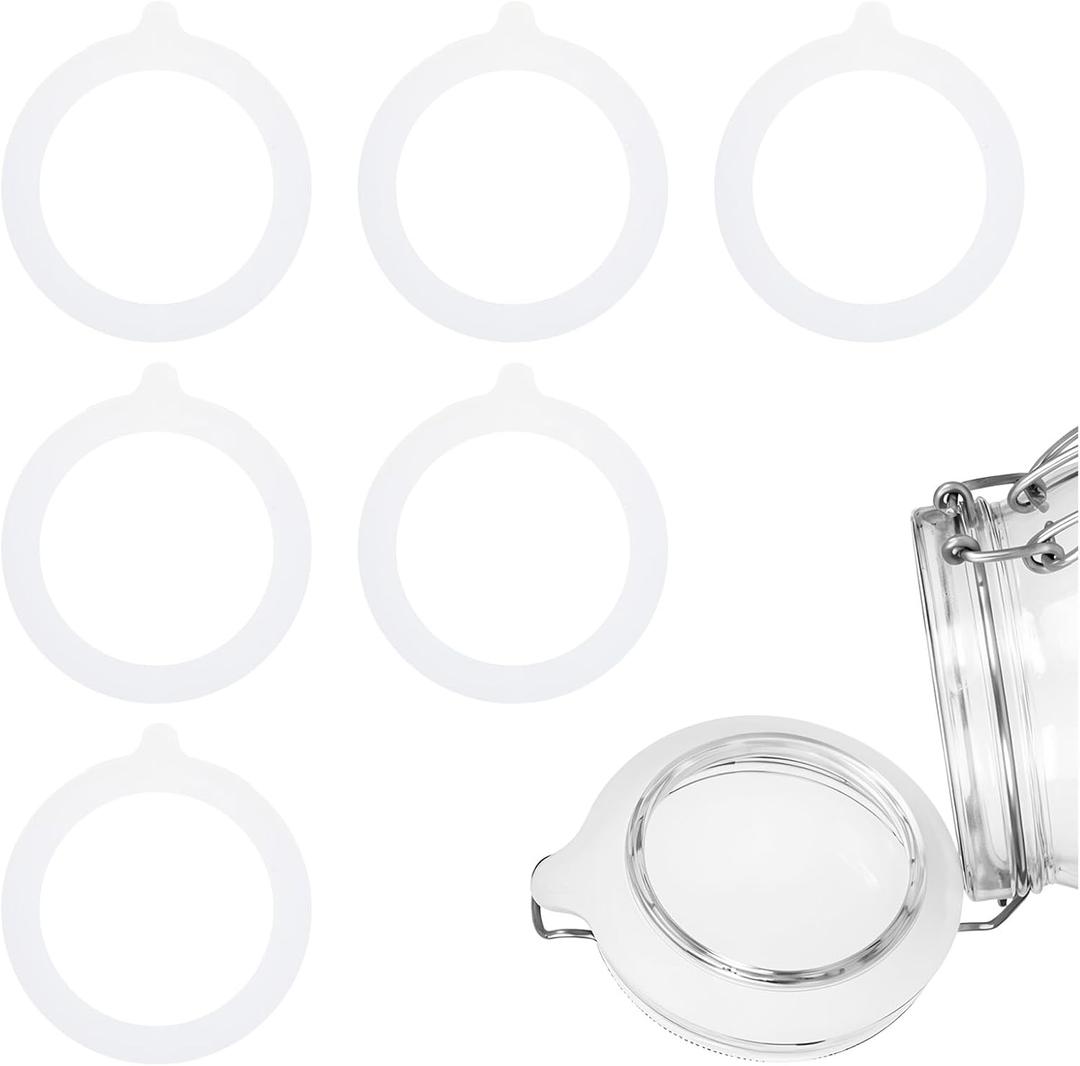 6PCS Silicone Jar Gaskets, Large 4.5Inch Airtight Rubber Seals Rings for Glass Jars Replacement Gasket Leak-Proof Canning Jar Rings for 3.5 Inch Mouth Glass Jars