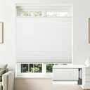 Joydeco No Drill Blackout Cordless Cellular Shades, 36" W x 64" H, White