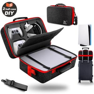 jamini Travel Case for PS5, PS5 Pro, PS5 Slim, Carrying Case Hard Shell Compatible with PS5 Console, Shockproof Protective Storage Bag for Playstation 5 Disk Digital Edition, Headset, Game Accessorie