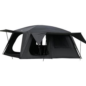 Vidalido 4-6 Person Camping Tent with 3 Door 2 Room Large Family Cabin Tents, Double Layer Waterproof Portable Glamping Tent, Big Tents for Outdoor Camping Hiking and Backpacking, Black
