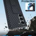 Vizvera for Galaxy Z Fold 6 Case Luxury Leather with Screen Protector 2 Pack, [Hinge Protection] Shockproof Leather Phone Case for Galaxy ZFold 6(Black)